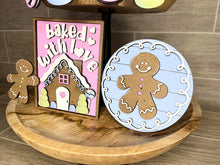 Load image into Gallery viewer, Gingerbread Christmas Quick and Easy Tiered Tray File SVG, Glowforge Tier Tray, LuckyHeartDesignsCO