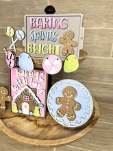 Load image into Gallery viewer, Gingerbread Christmas Quick and Easy Tiered Tray File SVG, Glowforge Tier Tray, LuckyHeartDesignsCO
