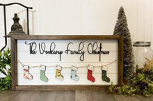 Load image into Gallery viewer, Christmas Stocking Family Shiplap Sign File SVG, Glowforge, LuckyHeartDesignsCo