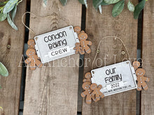 Load image into Gallery viewer, Gingerbread Family Christmas Ornament File SVG, File SVG, Glowforge, LuckyHeartDesignsCo