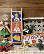 Load image into Gallery viewer, Nutcracker Christmas Interchangeable Leaning Sign File SVG, Tiered Tray Glowforge, LuckyHeartDesignsCo