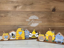 Load image into Gallery viewer, Bee Hive Standing Houses File SVG, tiered tray Glowforge, LuckyHeartDesignsCo