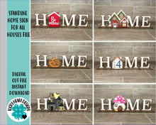 Load image into Gallery viewer, Standing Home Sign For All Houses File SVG, Interchangeable, Glowforge, LuckyHeartDesignsCo