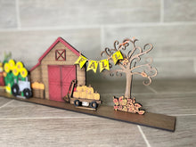 Load image into Gallery viewer, Fall Pumpkin Standing Houses File SVG, Barn Farm Glowforge, LuckyHeartDesignsCo