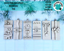 Load image into Gallery viewer, Christmas Ornament Rectangle File SVG, Kids Craft Glowforge, LuckyHeartDesignsCo