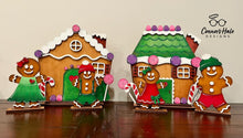 Load image into Gallery viewer, Gingerbread House Man Standing Kit File SVG, Glowforge Holiday Decor, LuckyHeartDesignsCo