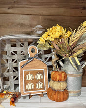 Load image into Gallery viewer, Farmhouse Fall Interchangeable Leaning Sign File SVG, Tiered Tray Glowforge, LuckyHeartDesignsCo