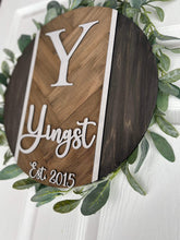 Load image into Gallery viewer, Herringbone Initial Sign File SVG, Monogram Glowforge, LuckyHeartDesignsCo