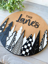 Load image into Gallery viewer, Round Christmas Tree Farm Door Hanger File SVG, Holiday Glowforge, LuckyHeartDesignsCo