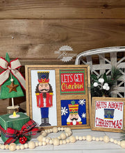 Load image into Gallery viewer, Nutcracker Christmas Interchangeable Leaning Sign File SVG, Tiered Tray Glowforge, LuckyHeartDesignsCo