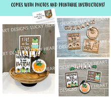 Load image into Gallery viewer, Farmhouse Pumpkin Quick and Easy Tiered Tray File SVG, Glowforge Fall, LuckyHeartDesignsCo