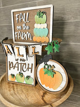 Load image into Gallery viewer, Farmhouse Pumpkin Quick and Easy Tiered Tray File SVG, Glowforge Fall, LuckyHeartDesignsCo
