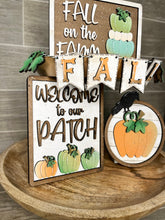 Load image into Gallery viewer, Farmhouse Pumpkin Quick and Easy Tiered Tray File SVG, Glowforge Fall, LuckyHeartDesignsCo