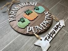 Load image into Gallery viewer, Farm Fresh Pumpkin Round Sign File SVG, Glowforge Fall, LuckyHeartDesignsCo