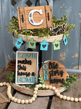 Load image into Gallery viewer, Home Quick And Easy Tiered Tray File SVG, Glowforge Farmhouse Tier Tray, LuckyHeartDesignsCo