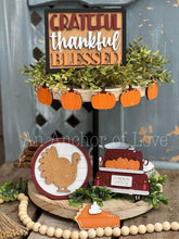 Load image into Gallery viewer, Thanksgiving Pumpkin Quick and Easy Tiered Tray File SVG, Glowforge Tier Tray, LuckyHeartDesignsCo