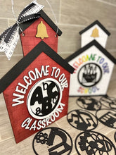 Load image into Gallery viewer, School House Interchangeable Sign File SVG, Glowforge, LuckyHeartDesignsCO
