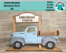 Load image into Gallery viewer, Interchangeable Farmhouse Truck File SVG, Glowforge, LuckyHeartDesignsCo
