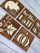 Load image into Gallery viewer, Farmhouse Fall Interchangeable Leaning Sign File SVG, Tiered Tray Glowforge, LuckyHeartDesignsCo