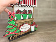 Load image into Gallery viewer, Poinsettia Christmas Interchangeable Market Stand File SVG, Glowforge, laser, LuckyHeartDesignsCo
