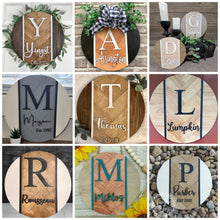 Load image into Gallery viewer, Herringbone Initial Sign File SVG, Monogram Glowforge, LuckyHeartDesignsCo