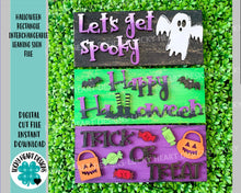 Load image into Gallery viewer, Halloween Rectangle Interchangeable Leaning Sign File SVG, Glowforge, LuckyHeartDesignsCo
