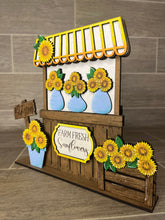 Load image into Gallery viewer, Sunflower Interchangeable Market Stand File SVG, Glowforge, LuckyHeartDesignsCo