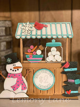 Load image into Gallery viewer, Snowman Interchangeable Market Stand File SVG, Glowforge Winter, LuckyHeartDesignsCo