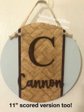 Load image into Gallery viewer, Herringbone Initial Sign File SVG, Monogram Glowforge, LuckyHeartDesignsCo