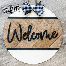 Load image into Gallery viewer, Herringbone Initial Sign File SVG, Monogram Glowforge, LuckyHeartDesignsCo