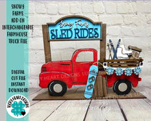 Load image into Gallery viewer, Snowy Farms add on Interchangeable Farmhouse Truck File SVG, Glowforge Winter, LuckyHeartDesignsCo
