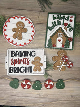 Load image into Gallery viewer, Gingerbread Christmas Quick and Easy Tiered Tray File SVG, Glowforge Tier Tray, LuckyHeartDesignsCO