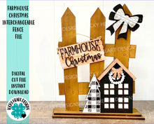 Load image into Gallery viewer, Farmhouse Christmas Interchangeable Fence File SVG, Glowforge, LuckyHeartDesignsCo