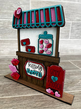 Load image into Gallery viewer, Valentines Kissing Booth InterchangeableMarket Stand File SVG, Glowforge, LuckyHeartDesignsCo