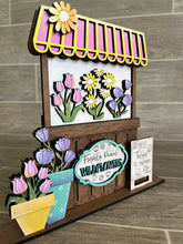 Load image into Gallery viewer, Wildflower Spring Interchangeable Market Stand File SVG, Glowforge, LuckyHeartDesignsCo