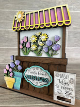 Load image into Gallery viewer, Wildflower Spring Interchangeable Market Stand File SVG, Glowforge, LuckyHeartDesignsCo