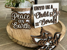 Load image into Gallery viewer, Religious Christmas Tiered Tray File SVG, Christian, Glowforge, LuckyHeartDesignsCO