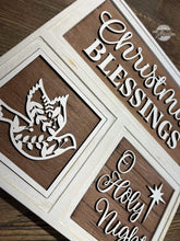 Load image into Gallery viewer, Religious Christmas Interchangeable Leaning Sign File SVG, Glowforge, LuckyHeartDesignsCO