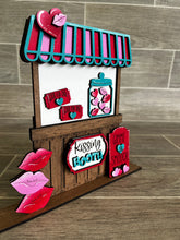 Load image into Gallery viewer, Valentines Kissing Booth InterchangeableMarket Stand File SVG, Glowforge, LuckyHeartDesignsCo