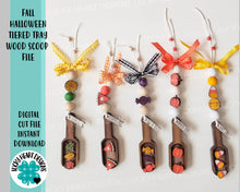 Load image into Gallery viewer, Fall Halloween Tiered Tray Wood Scoop File SVG, Glowforge Bead Garland, LuckyHeartDesignsCo