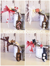 Load image into Gallery viewer, Winter Christmas Tiered Tray Wood Scoop File SVG, Glowforge Bead Garland, LuckyHeartDesignsCo