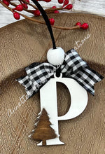 Load image into Gallery viewer, Initial Tree Christmas Ornament File SVG, Glowforge, LuckyHeartDesignsCo