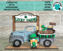Load image into Gallery viewer, St Patrick's Day add on Interchangeable Farmhouse Truck File SVG, Glowforge, LuckyHeartDesignsCo