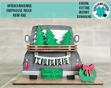 Load image into Gallery viewer, Interchangeable Farmhouse Truck Rear File SVG, Glowforge, LuckyHeartDesignsCo