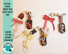 Load image into Gallery viewer, Cat Dog Horse Tiered Tray Wood Scoop File SVG, Glowforge Pet, LuckyHeartDesignsCo