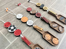 Load image into Gallery viewer, Sports Tiered Tray Wood Scoop File SVG, Glowforge Football Soccer Basketball Baseball Tennis Cheer, LuckyHeartDesignsCo