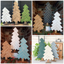 Load image into Gallery viewer, Pallet Herringbone Christmas Tree File SVG, Farmhouse Glowforge, LuckyHeartDesignsCo