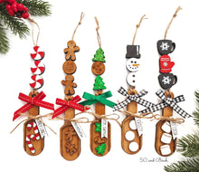 Load image into Gallery viewer, Winter Christmas Tiered Tray Wood Scoop File SVG, Glowforge Bead Garland, LuckyHeartDesignsCo