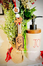 Load image into Gallery viewer, Winter Christmas Tiered Tray Wood Scoop File SVG, Glowforge Bead Garland, LuckyHeartDesignsCo