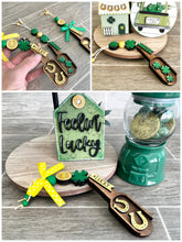Load image into Gallery viewer, St Patricks Day Tiered Tray Wood Scoop File SVG, Glowforge Clover, LuckyHeartDesignsCo